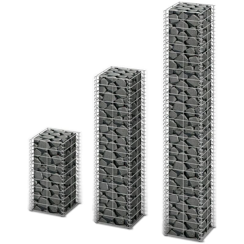 foto del prodotto vidaxl set gabbioni 3 pz in filo zincato