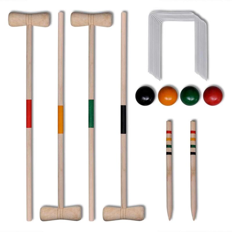 foto del prodotto vidaxl set gioco croquet di legno per 4 giocatori