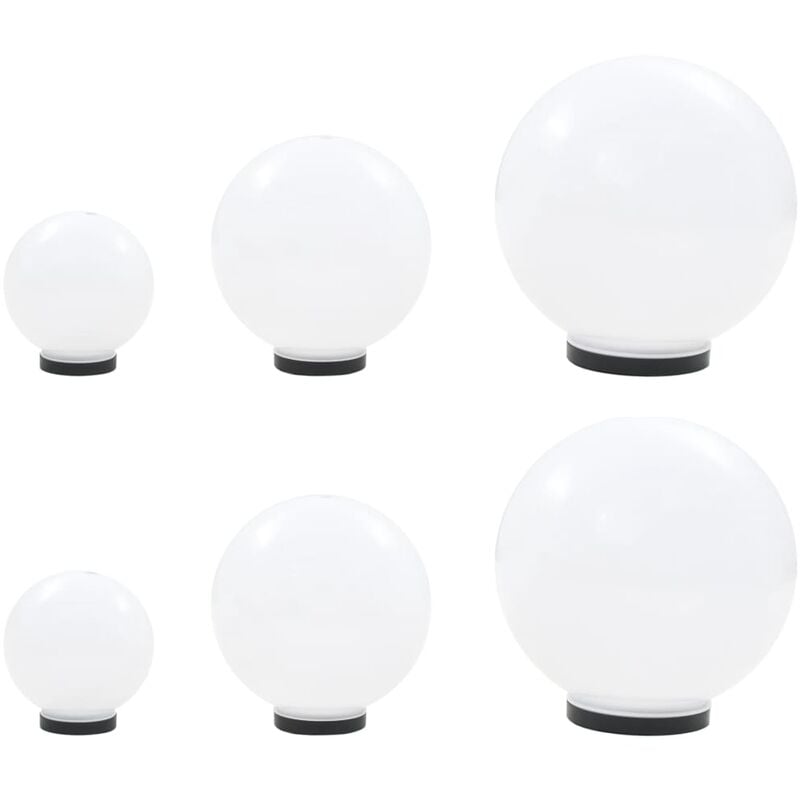foto del prodotto vidaxl - set lampade a led sferiche 6 pz 20 30 40 cm in pmma