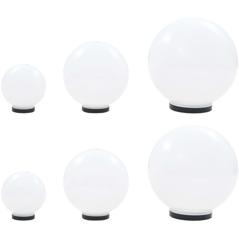 foto del prodotto vidaxl set lampade a led sferiche in pmma da giardino lampade eleganti bianco vari modelli modelli 6 pz