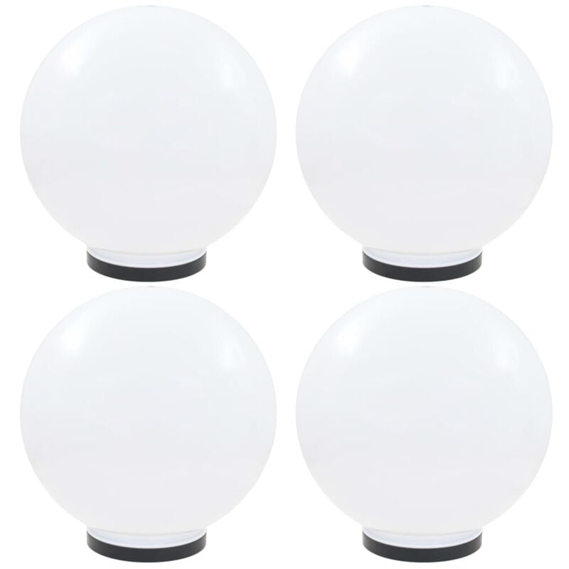 foto del prodotto vidaxl set lampade a led sferiche perfette per giardini in pmma 4 pz bianco vari dimensioni dimensioni 40 cm