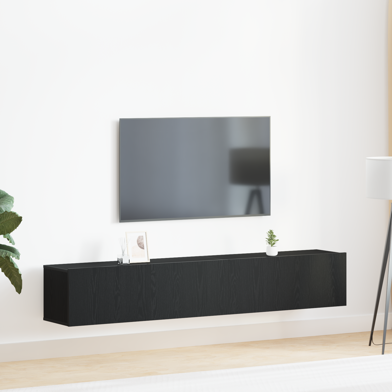 foto del prodotto vidaxl set mobile tv 2 pcs rovere nero 100 x 30 x 30 cm