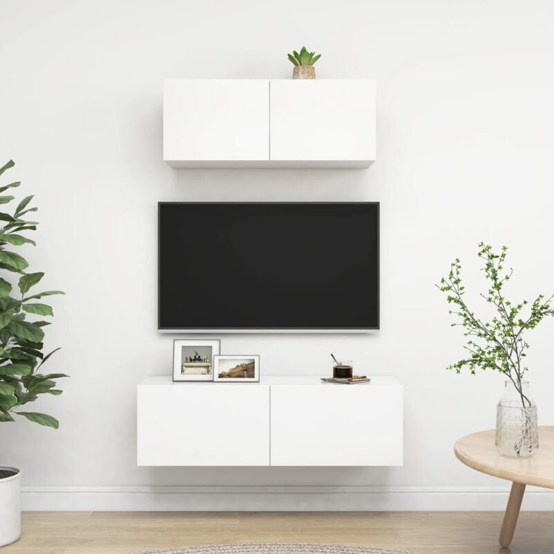 foto del prodotto vidaxl set mobile tv 2 pz bianco in truciolato