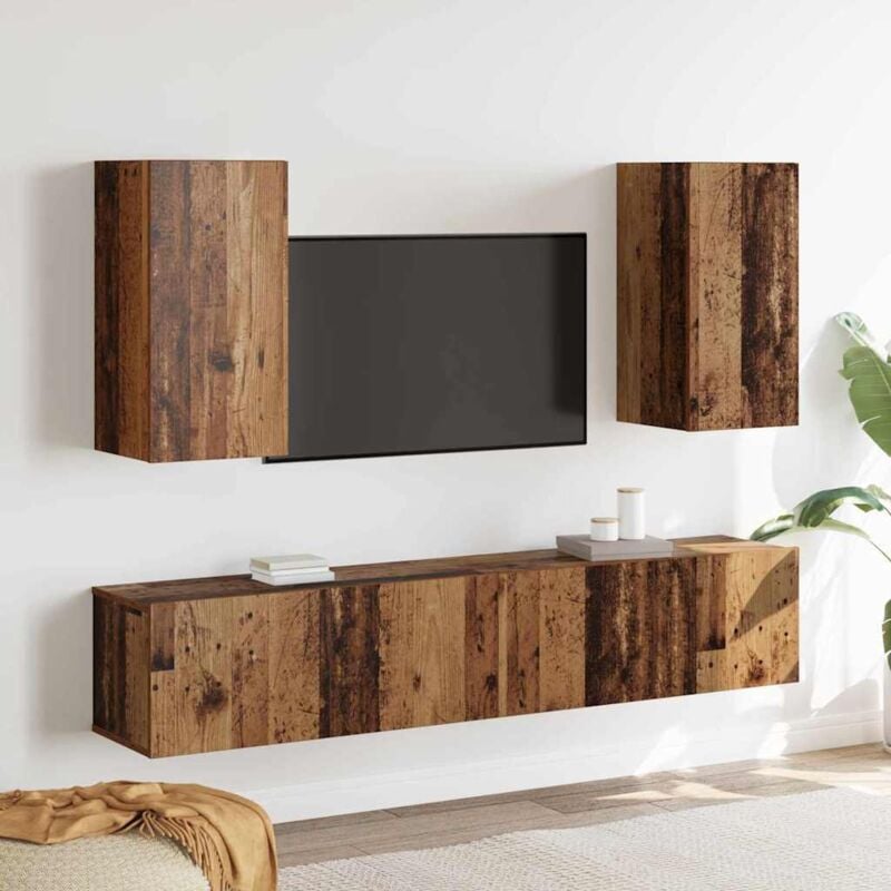 foto del prodotto vidaxl set mobile tv 4 pcs legno vecchio 80 x 30 x 30 cm