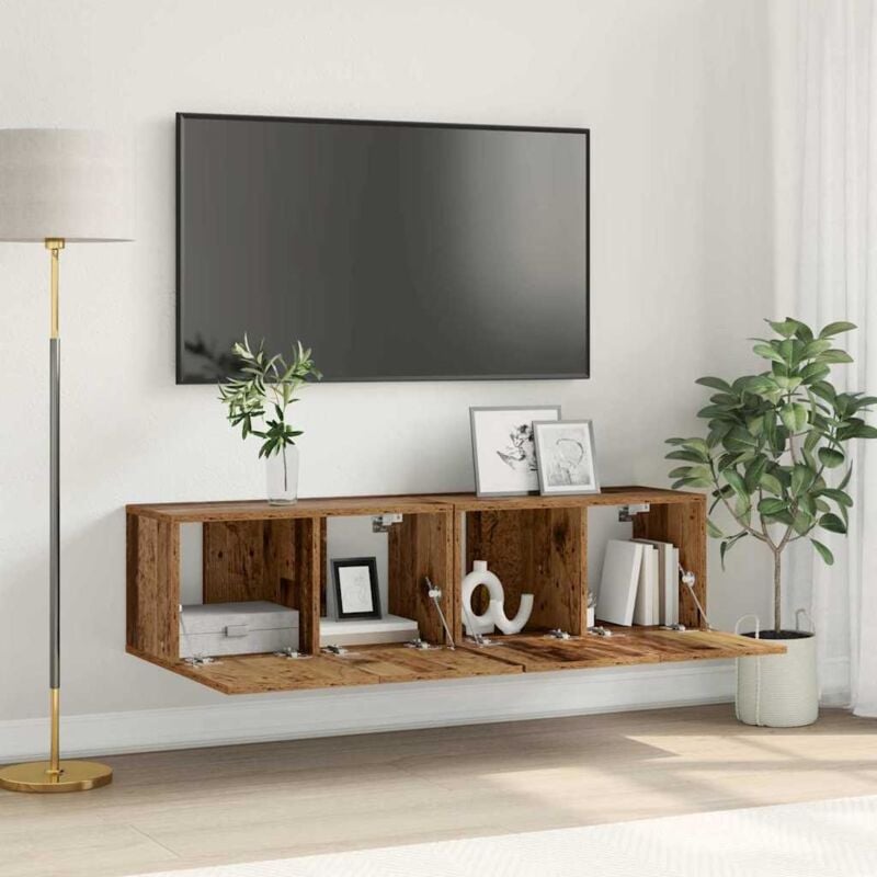 foto del prodotto vidaxl set mobile tv legno vissuto legno massello di recupero medio