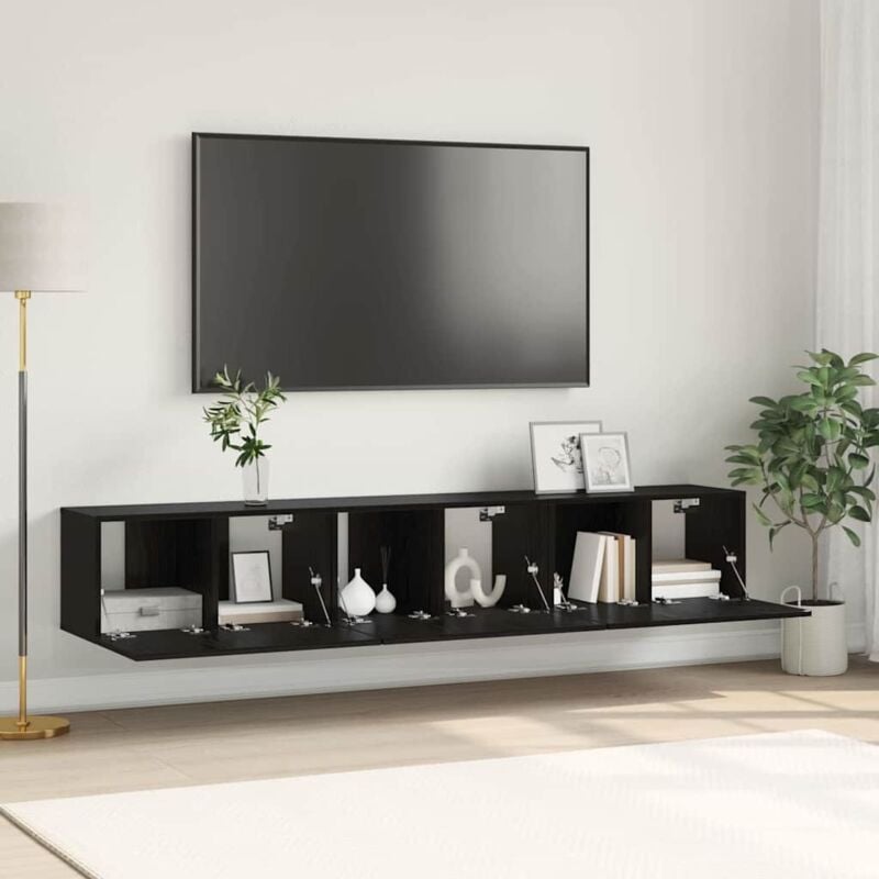 foto del prodotto vidaxl set mobile tv rovere nero legno ingegnerizzato medio mobile tv