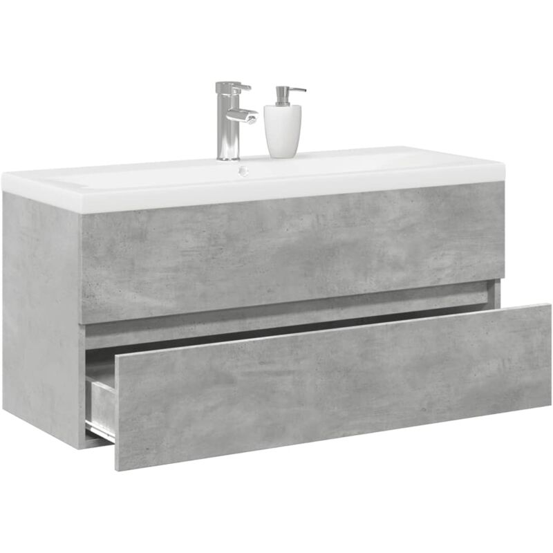 foto del prodotto vidaxl set mobili da bagno 2 pz grigio cemento in legno multistrato