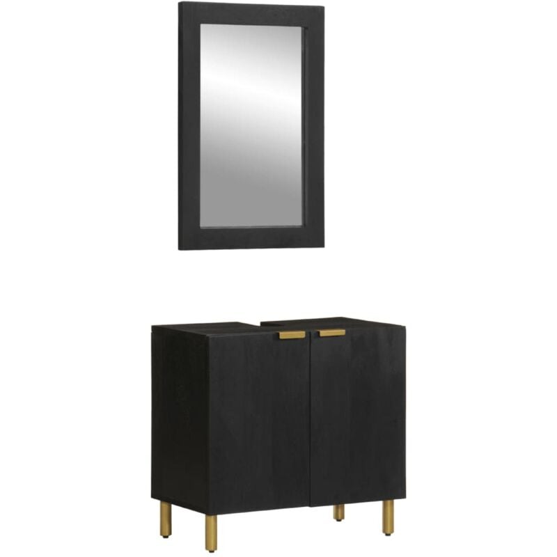 foto del prodotto vidaxl set mobili da bagno 2 pz nero in legno multistrato