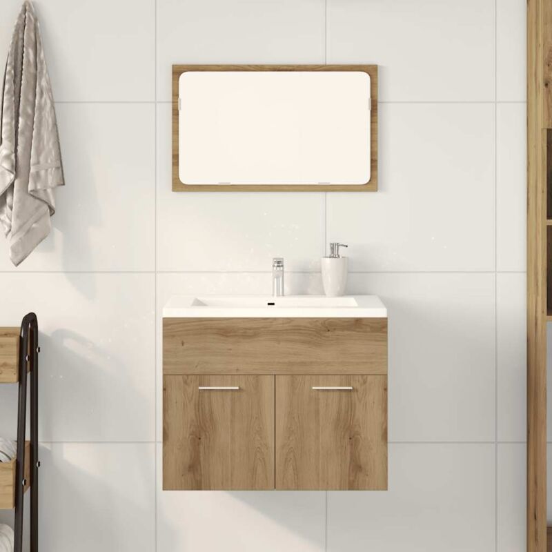 foto del prodotto vidaxl set mobili da bagno 2 pz rovere artigianale legno multistrato