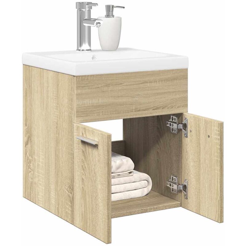 foto del prodotto vidaxl set mobili da bagno 2 pz rovere sonoma in legno multistrato