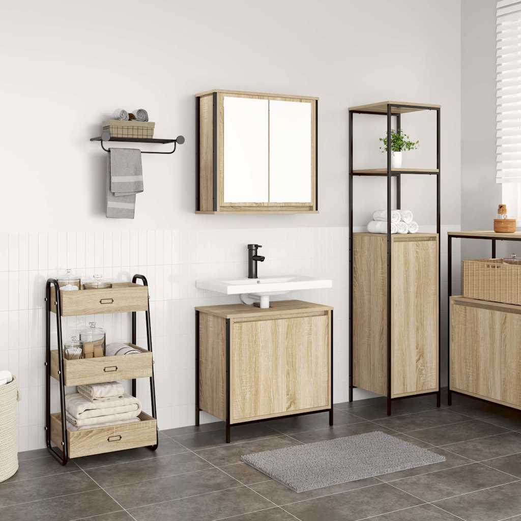 foto del prodotto vidaxl set mobili da bagno 2 pz rovere sonoma in legno multistrato