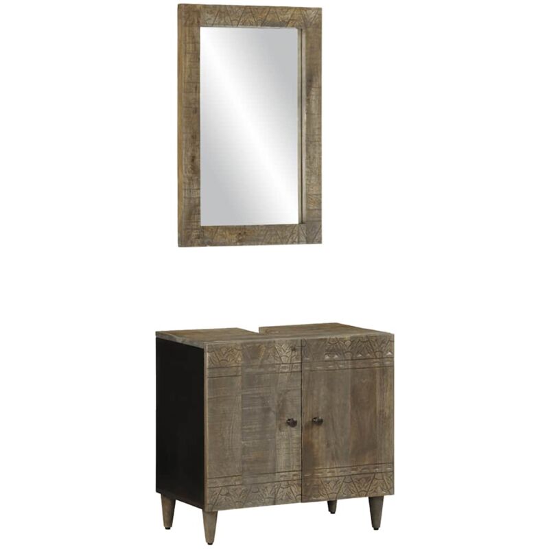 foto del prodotto vidaxl set mobili da bagno 2pz in legno massello di mango