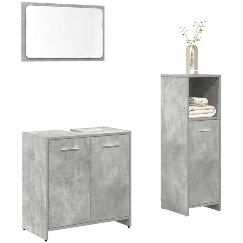 foto del prodotto vidaxl set mobili da bagno 3 pz grigio cemento in legno multistrato