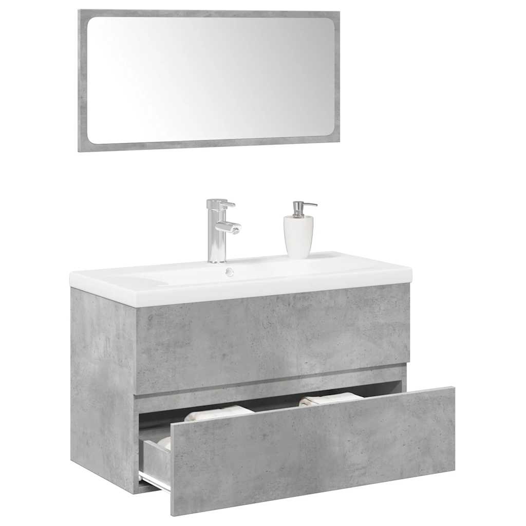 foto del prodotto vidaxl set mobili da bagno 3 pz grigio cemento in legno multistrato