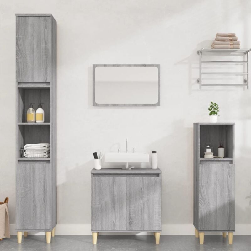foto del prodotto vidaxl set mobili da bagno 3 pz grigio sonoma in legno multistrato