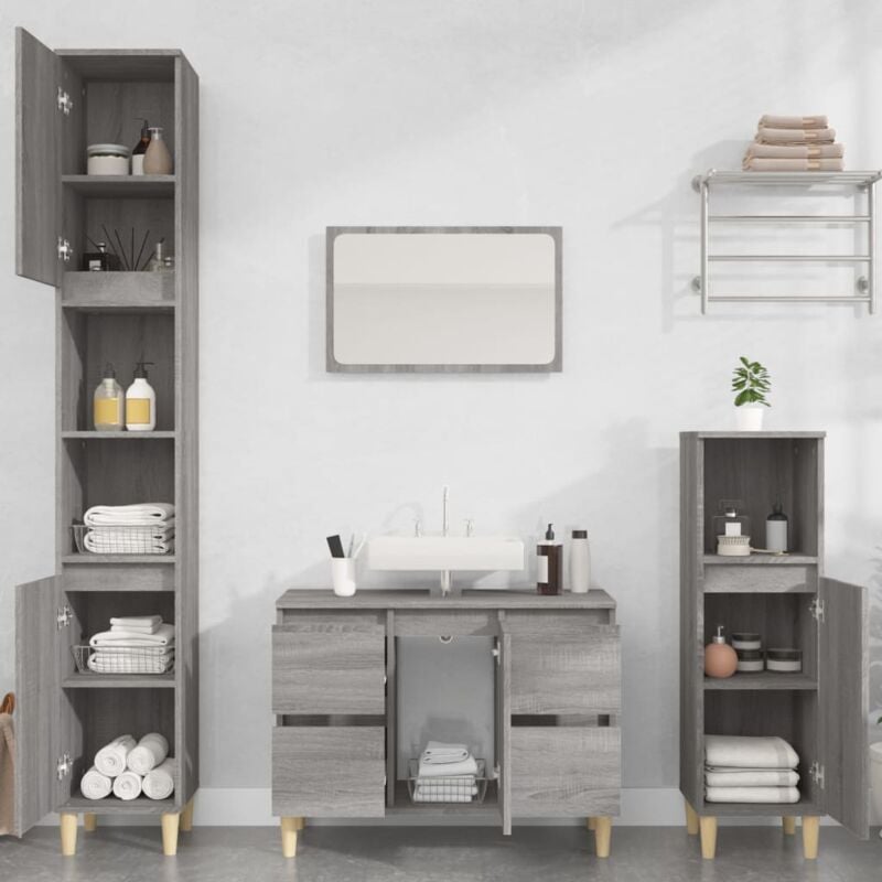 foto del prodotto vidaxl set mobili da bagno 3 pz grigio sonoma in legno multistrato