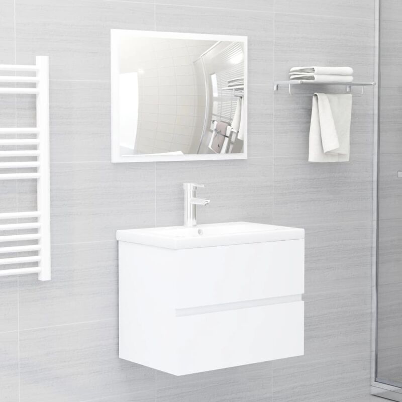 foto del prodotto vidaxl set mobili da bagno bianco in legno multistrato