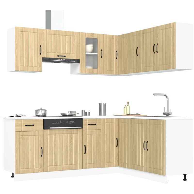 foto del prodotto vidaxl set mobili da cucina 11 pz kalmar rovere sonoma in truciolato