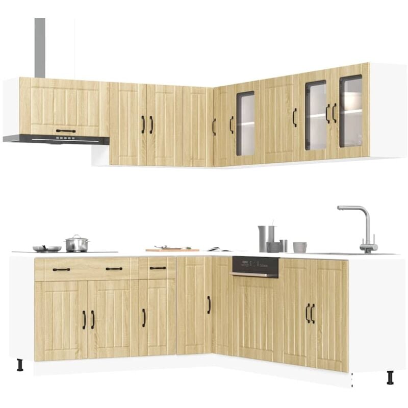 foto del prodotto vidaxl set mobili da cucina 11 pz lucca rovere sonoma in truciolato