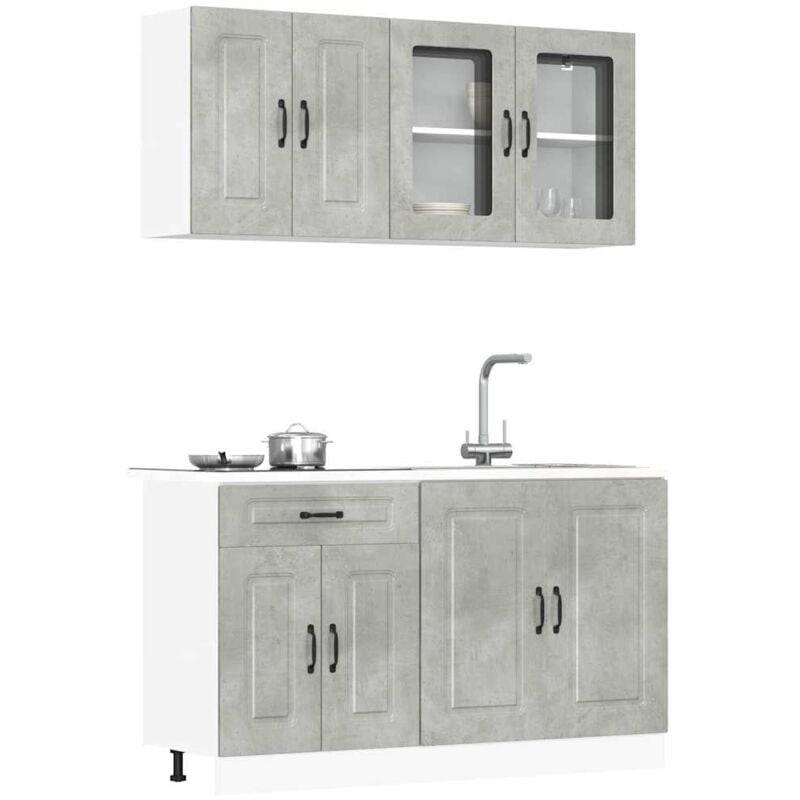 foto del prodotto vidaxl set mobili da cucina 4 pz kalmar grigio cemento in truciolato