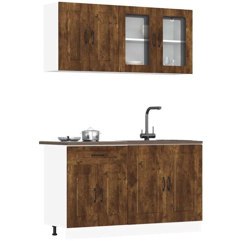 foto del prodotto vidaxl set mobili da cucina 4 pz kalmar rovere fumo legno multistrato