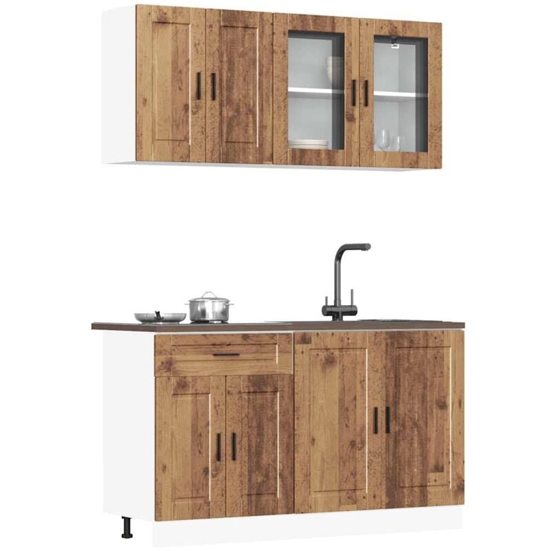 foto del prodotto vidaxl set mobili da cucina 4 pz porto legno vecchio in truciolato