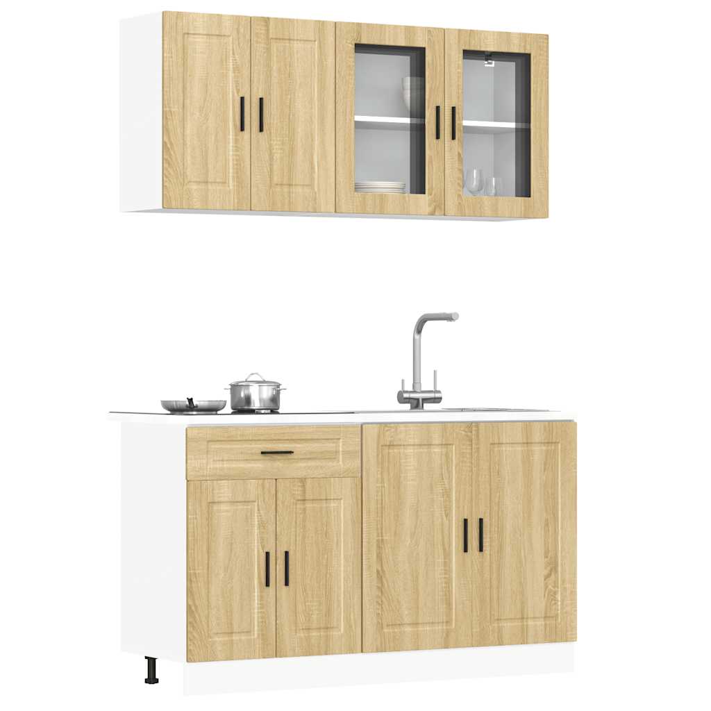 foto del prodotto vidaxl set mobili da cucina 4 pz porto rovere sonoma in truciolato