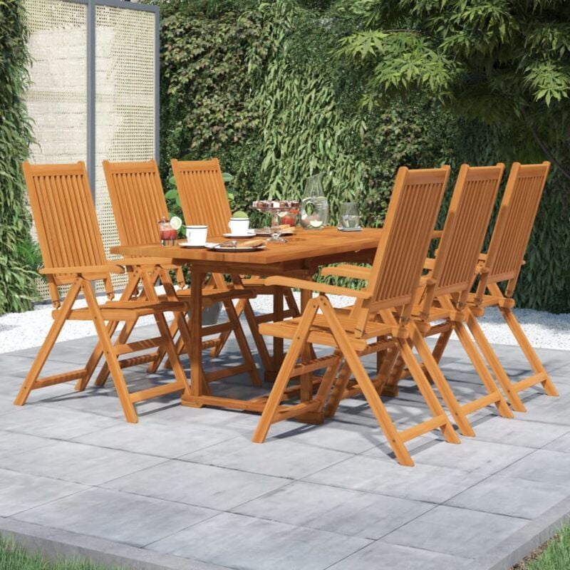 foto del prodotto vidaxl set mobili da pranzo per giardino 7 pz legno massello di acacia