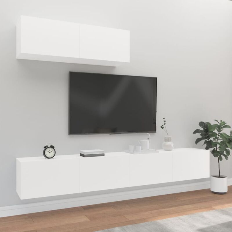 foto del prodotto vidaxl set mobili porta tv 3 pz bianco in legno multistrato