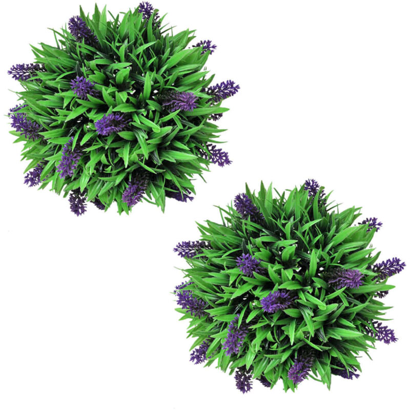 foto del prodotto vidaxl set palle di bosso artificiale 2 pz con lavanda 28 cm