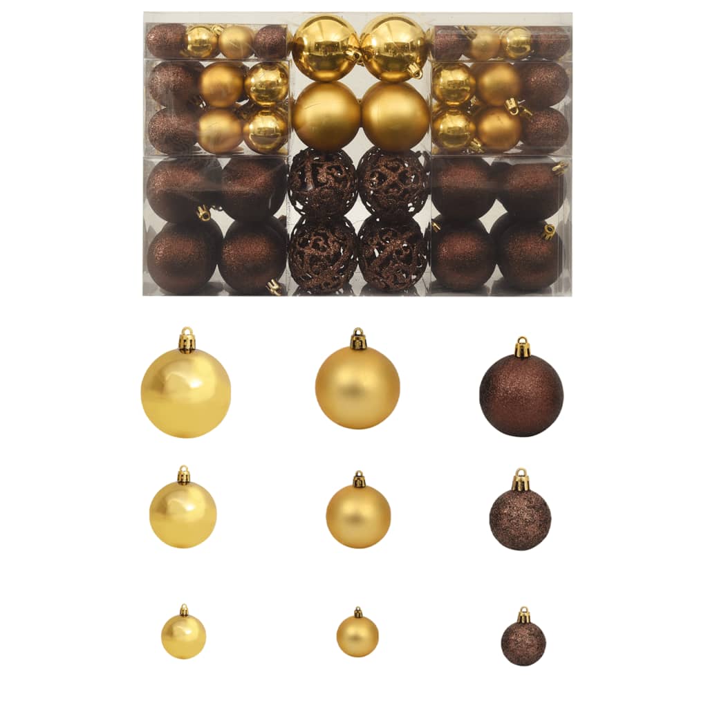 foto del prodotto vidaxl set palline di natale 100 pz 3 4 6 cm marrone bronzo oro