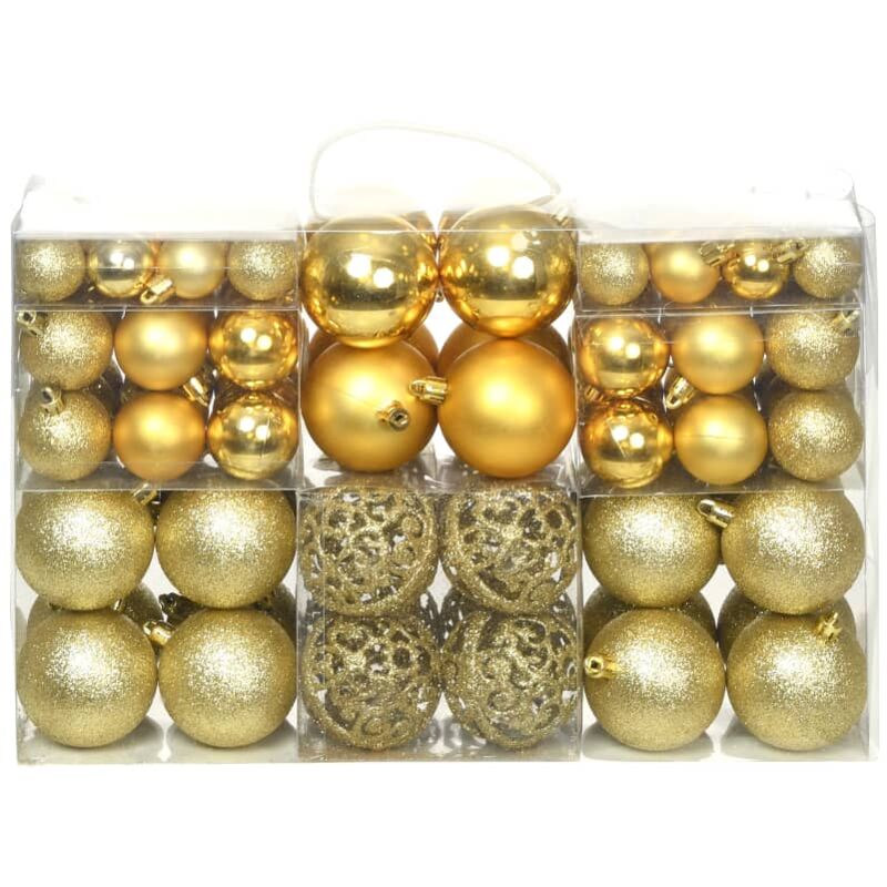 foto del prodotto vidaxl set palline di natale 100 pz 3 4 6 cm oro