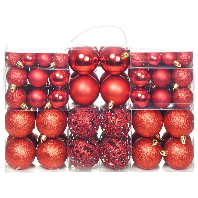 foto del prodotto vidaxl set palline di natale 100 pz 3 4 6 cm rosse