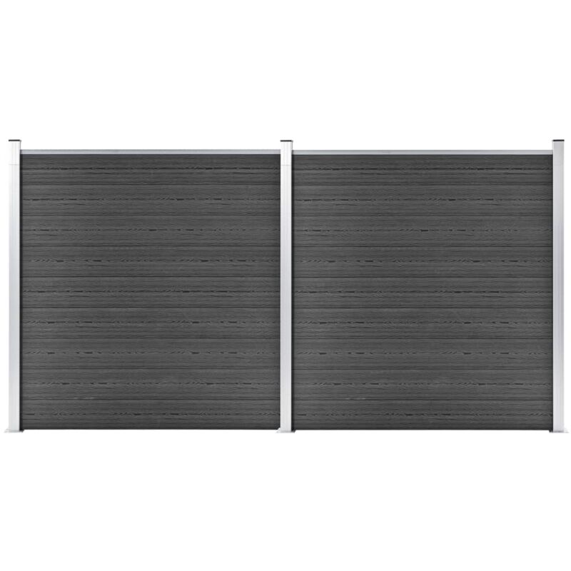 foto del prodotto vidaxl set pannelli di recinzione in wpc 353x186 cm nero