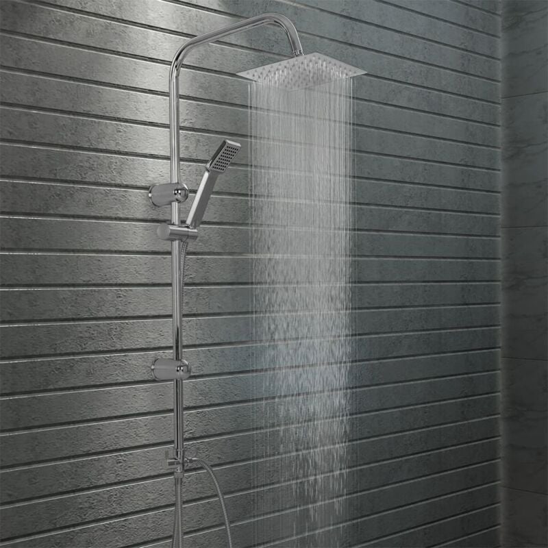foto del prodotto vidaxl set per doccia a doppio soffione con doccetta acciaio inox