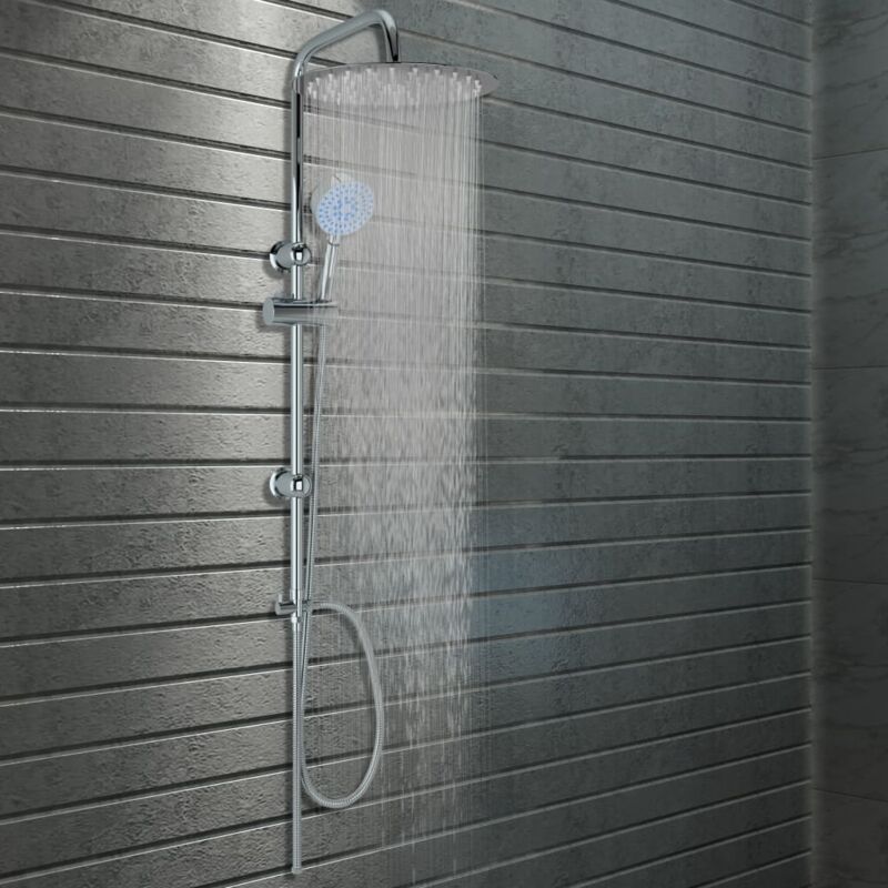 foto del prodotto vidaxl set per doccia a doppio soffione con doccetta acciaio inox