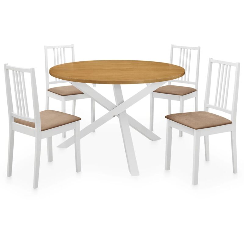 foto del prodotto vidaxl set per sala da pranzo 5 pz in mdf bianco