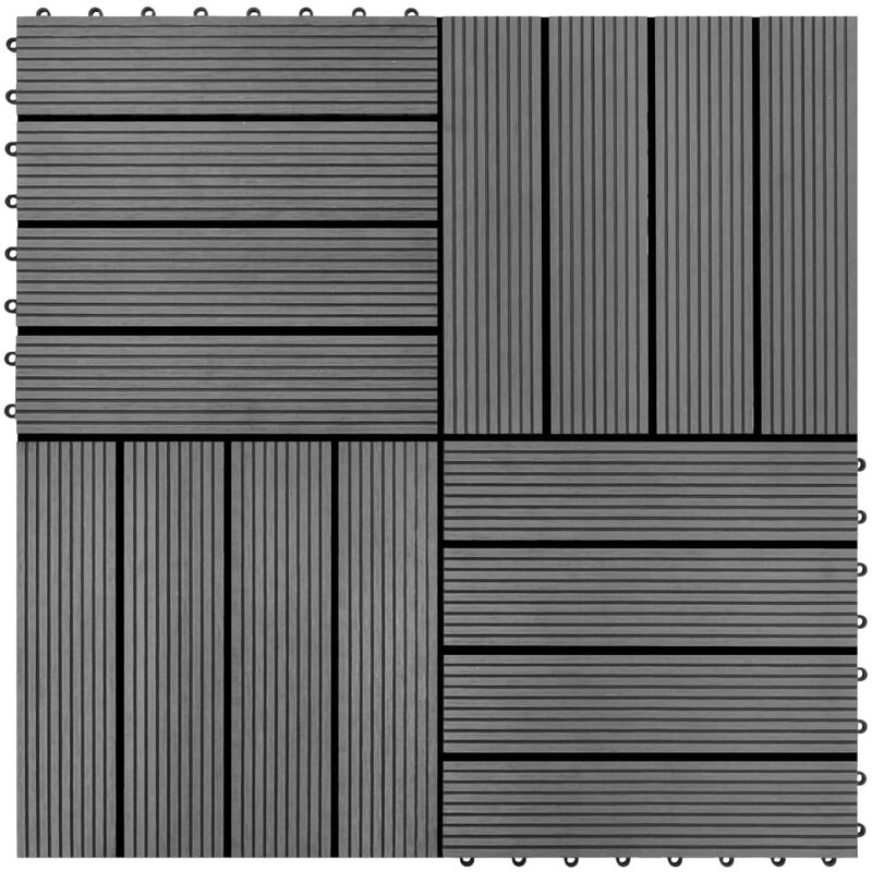 foto del prodotto vidaxl set piastrelle wpc 30x30cm 11pz per 1,00m grigio