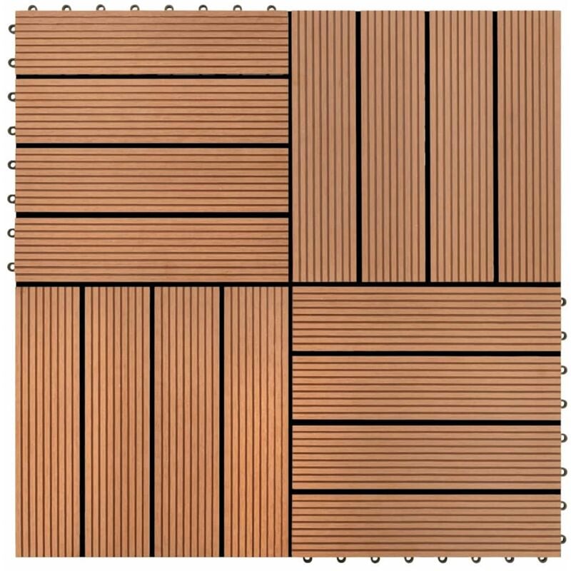 foto del prodotto vidaxl set piastrelle wpc 30x30cm 11pz per 1,00m marrone
