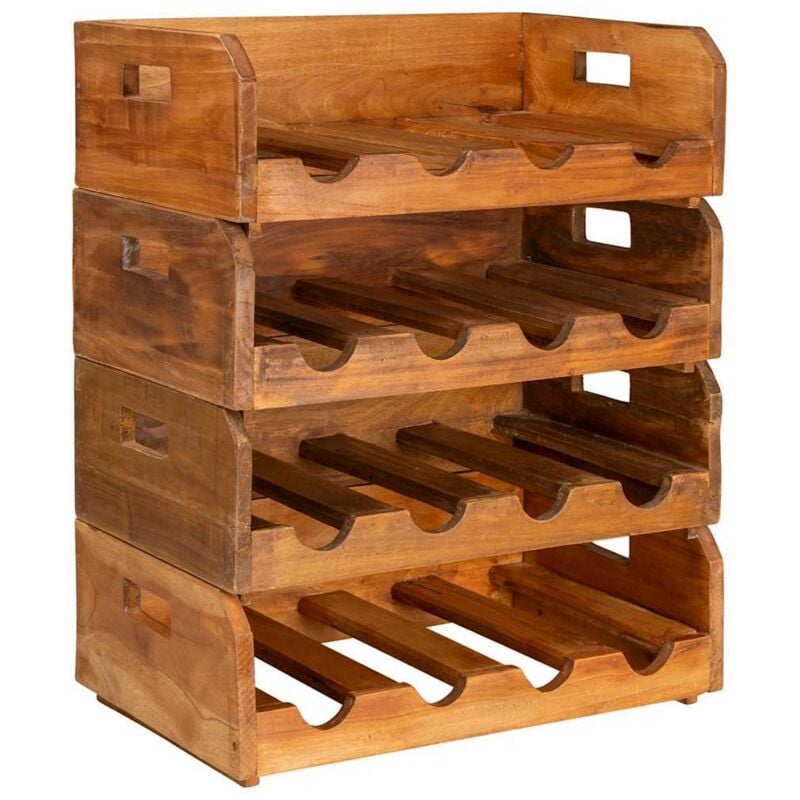 foto del prodotto vidaxl set portavini 4 pz per 16 bottiglie in legno massello di mogano