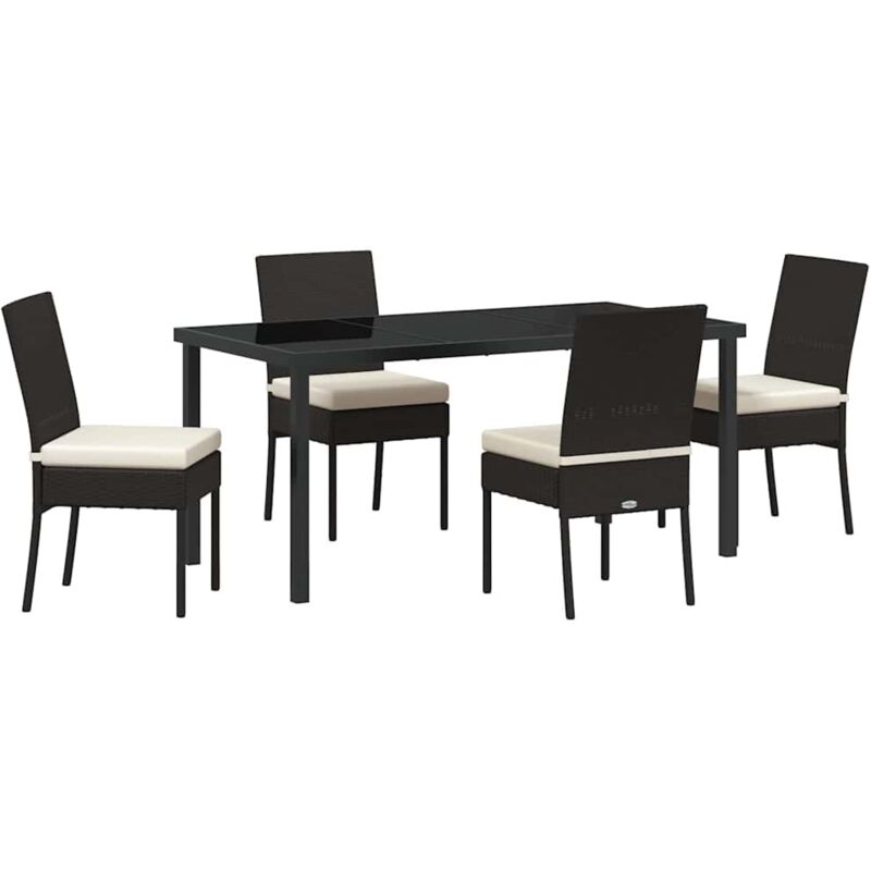 foto del prodotto vidaxl set pranzo giardino 5 pezzi polyrattan nero
