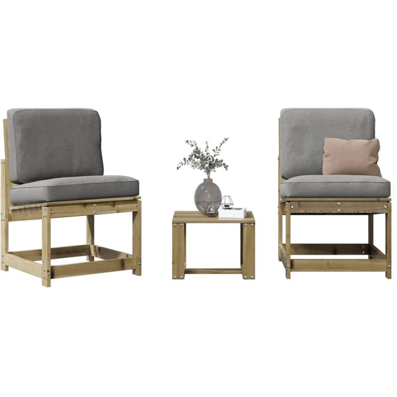 foto del prodotto vidaxl set salotto da giardino 3 pz in legno impregnato di pino