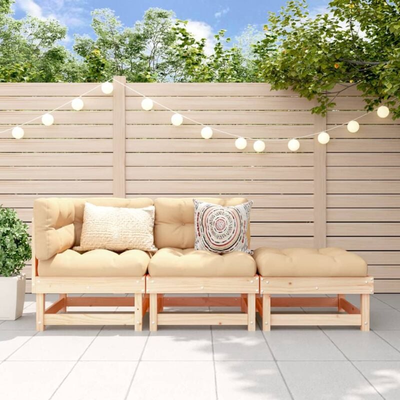 foto del prodotto vidaxl set salotto da giardino 3 pz in legno massello di pino