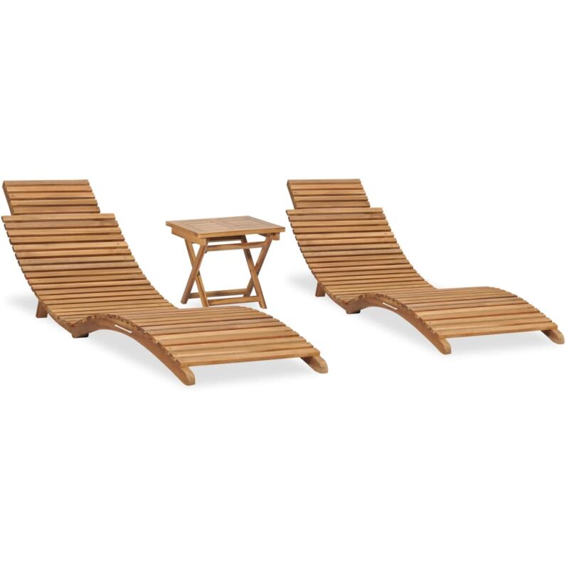 foto del prodotto vidaxl set salotto da giardino 3 pz pieghevole in massello di teak