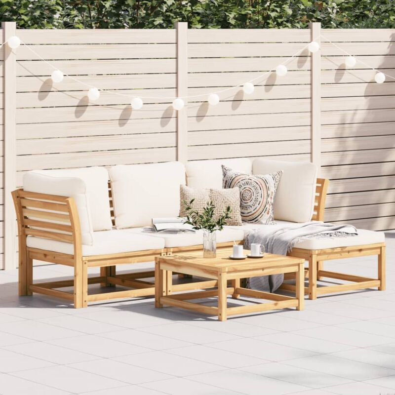 foto del prodotto vidaxl set salotto da giardino 5 pz con cuscini legno massello acacia