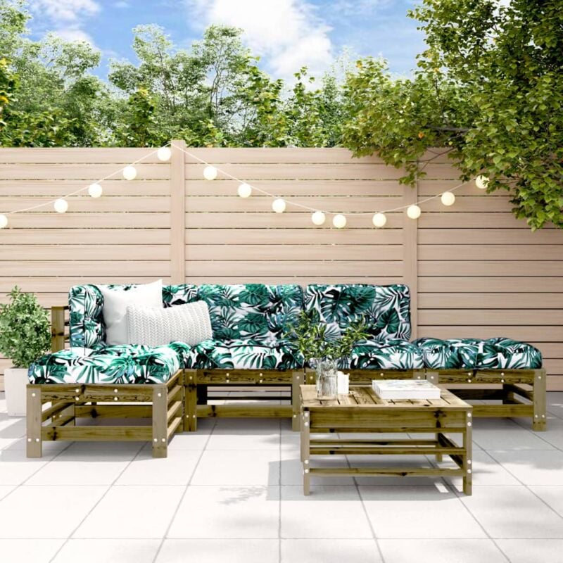 foto del prodotto vidaxl set salotto da giardino 6 pz in legno impregnato di pino