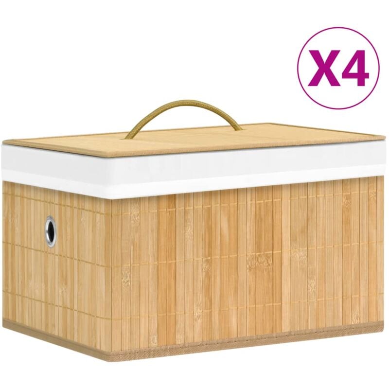 foto del prodotto vidaxl set scatole portaoggetti 4 pz in bamb vari colori colore bamb 