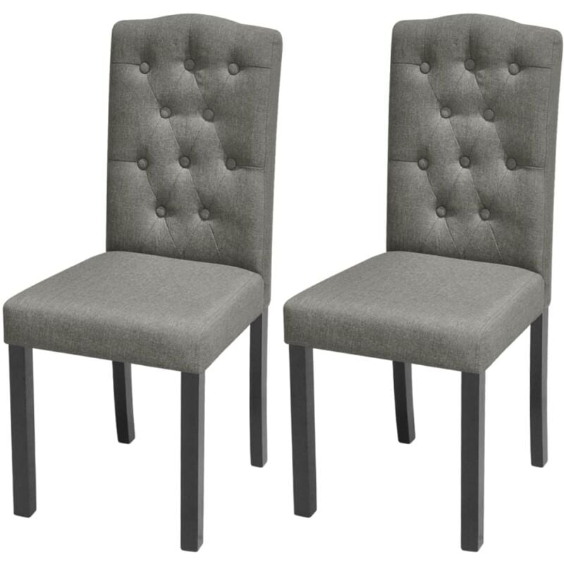 foto del prodotto vidaxl set sedie da pranzo 2 pz 42x51.5x95 cm in tessuto e legno con bottoni moderne vari colori colore grigio chiaro