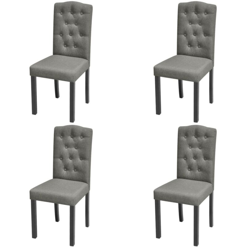 foto del prodotto vidaxl set sedie da pranzo 4 pz 42x51.5x95 cm in tessuto e legno con bottoni moderne vari colori colore grigio chiaro