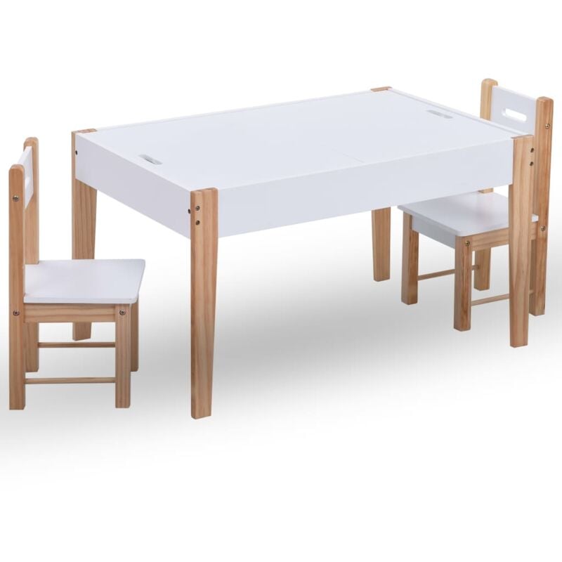 foto del prodotto vidaxl set sedie e tavolo lavagna per bambini 3 pz nero e bianco